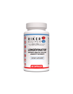 LONGEVINATOR longevity and anti-aging supplement bottle from The Riker Regimen.