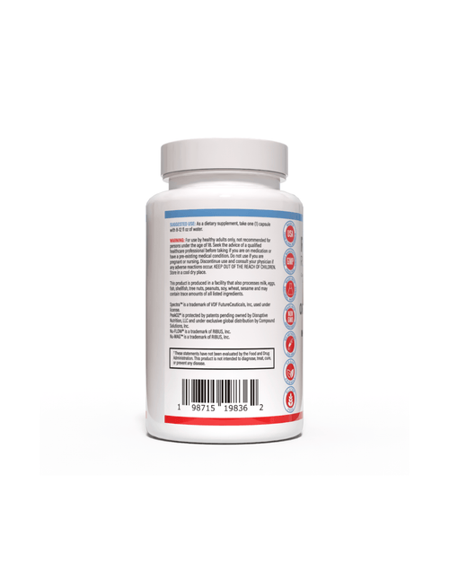 ORGANO-INFLAME natural supplement bottle, left side, by The Riker Regimen for healthy inflammatory response support.