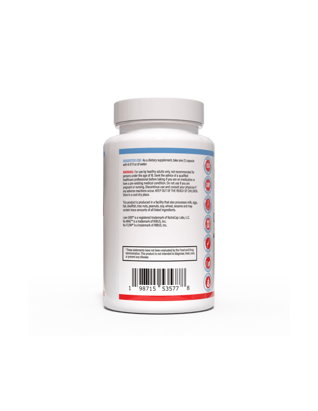 ORGANO-LEAN metabolic support supplement bottle, left side, from The Riker Regimen for healthy weight management.