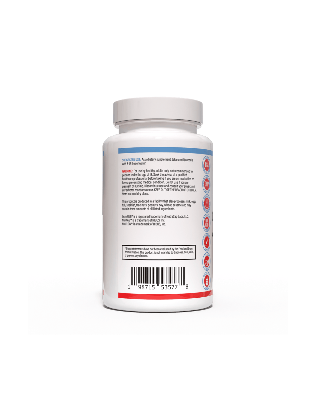 ORGANO-LEAN metabolic support supplement bottle, left side, from The Riker Regimen for healthy weight management.