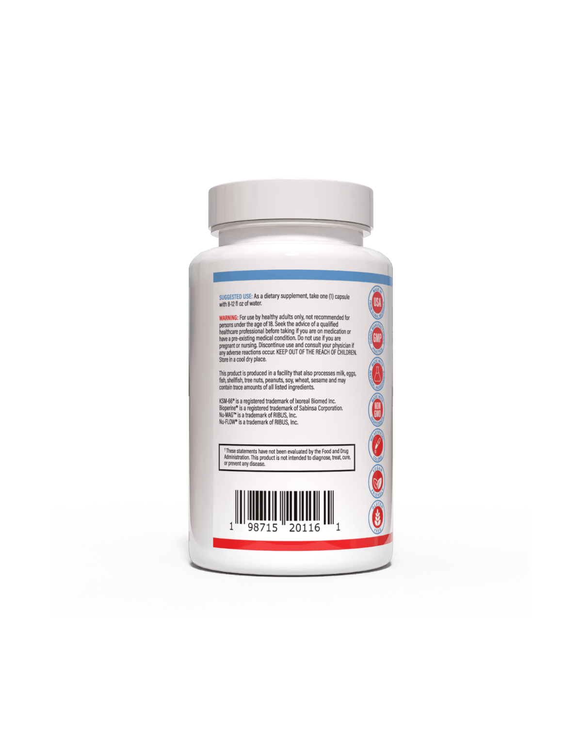 REM-STATE natural sleep aid supplement bottle, left side, from The Riker Regimen for restful sleep and recovery.